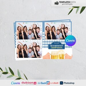 Oktoberfest Photo booth, Bavarian Oktoberfest Photobooth template for Beer Festival 6x4 3 Photo Template