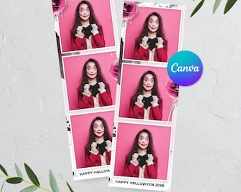Halloween Photo booth, Pink Halloween template, Scary Halloween Photobooth template 4x6 6 Photo, 2x6 3 Photo Template