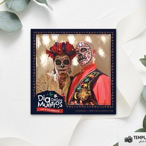 Dag van de Doden Photo Booth, Dia De Los Muertos-sjabloon, Mexicaanse Photobooth-sjabloon 5x5 1 foto