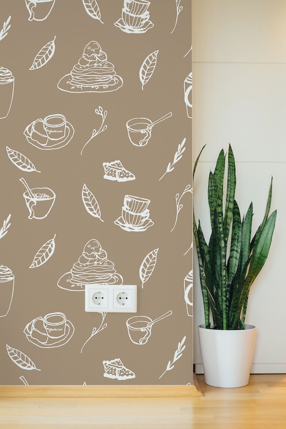 Coffee Coffee Removable Wallpaper Peel and Stick Mural - Etsy