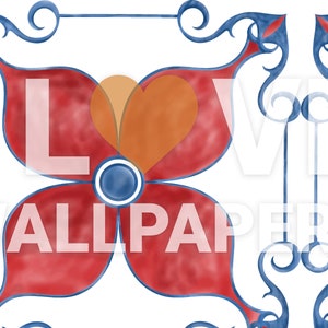 Painted Red Orchid Painted Red Orchid Removable Wallpaper Peel and Stick mural Wall Decor 237 image 3