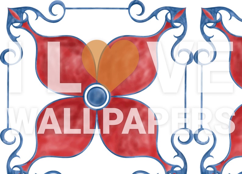 Painted Red Orchid Painted Red Orchid Removable Wallpaper Peel and Stick mural Wall Decor 237 image 3