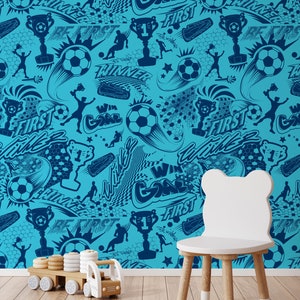Football Wallpaper Peel and Stick | Soccer Style | Sport Inspired Removable Wall Sticker