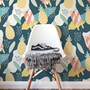 Pineapple Ice Cream | Pineapple Ice Cream Removable Wallpaper | Peel and Stick mural | Wall Decor #253
