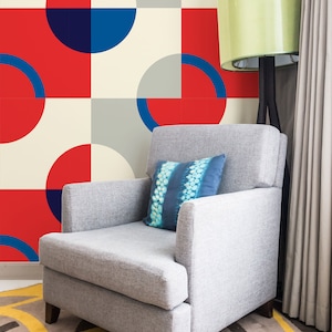 Modern Circles | Modern Circles Removable Wallpaper | Peel and Stick mural | Wall Decor #188