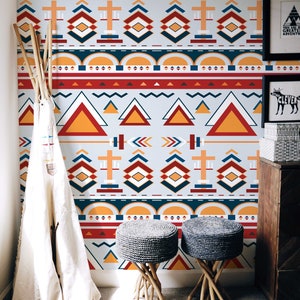 Indian Shapes | Indian Shapes Removable Wallpaper | Peel and Stick mural | Wall Decor #174