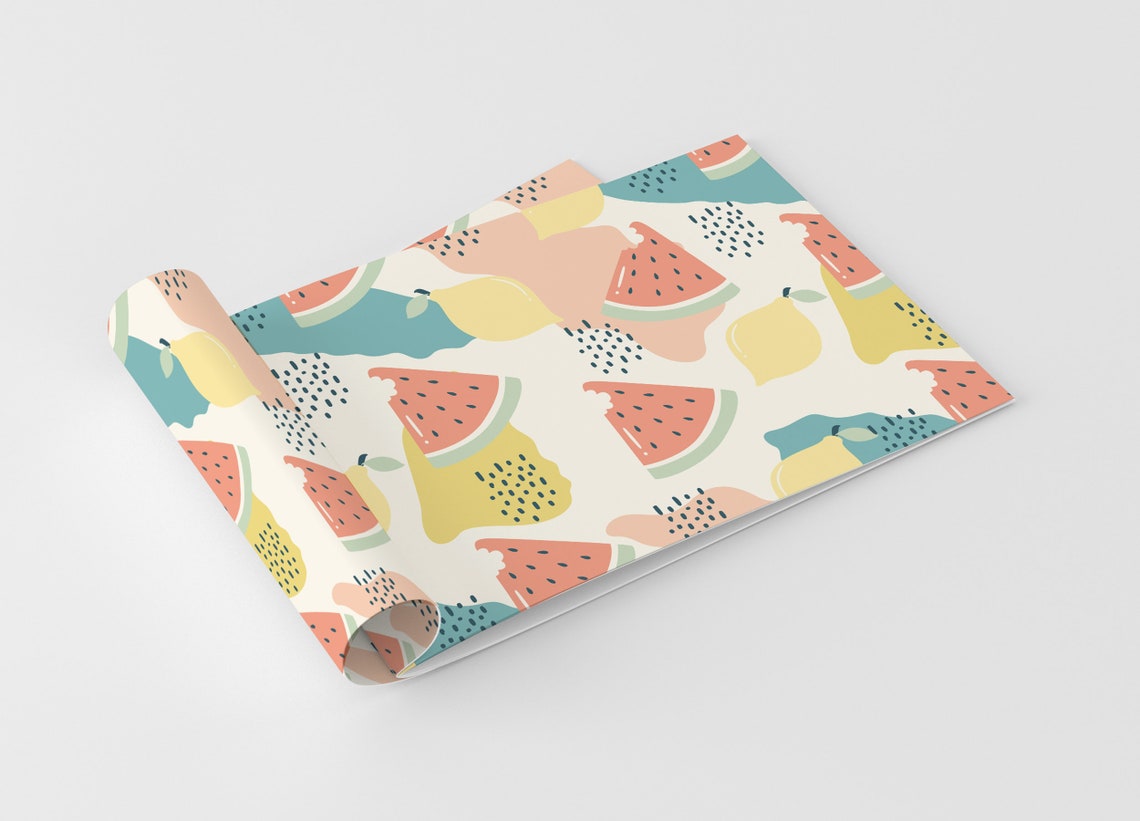 Summer Fruits Peel and Stick Wallpaper | Tropical Mural - Etsy