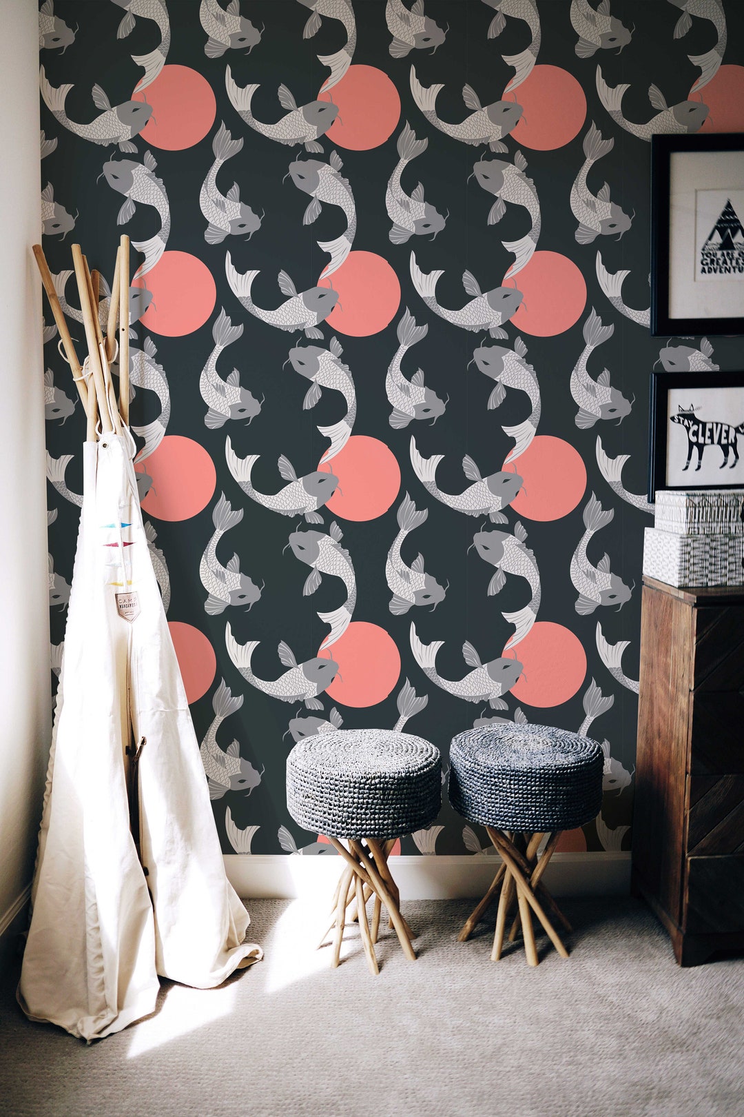 Koi Koi Removable Wallpaper Peel and Stick Mural Wall Decor 134 Etsy UK