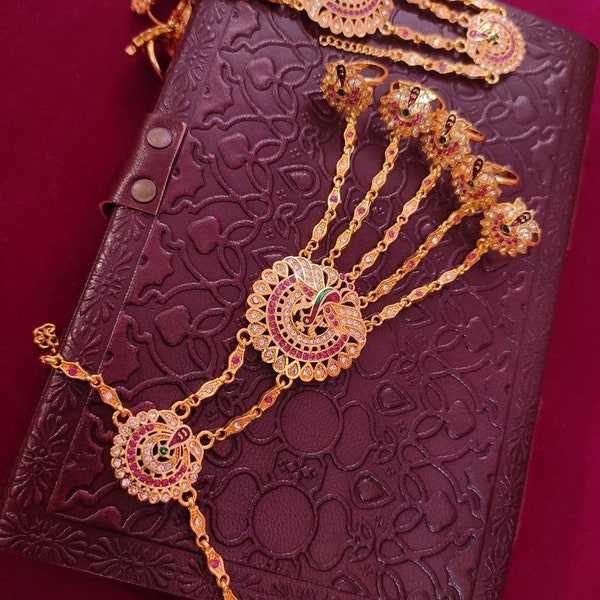 High Quality Indian Kundan Jadau Hathphool / Hath Panja / Finger Bracelet / Ring Bracelet / Hand Harness / Bracelet / Hand Jewelry