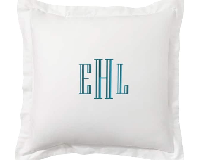 Euro Egyptian Cotton Embroidered Monogram Euro Pillow Shams 26x26 Pillow Shams Personalized for