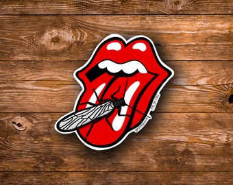 Rolling Stones Fly Fishing Sticker, Classic Rock Art, Stonefly, Fishing Sticker, Bug Art, Bugs Sticker, Mick Jagger, Fishing Gift, Insects