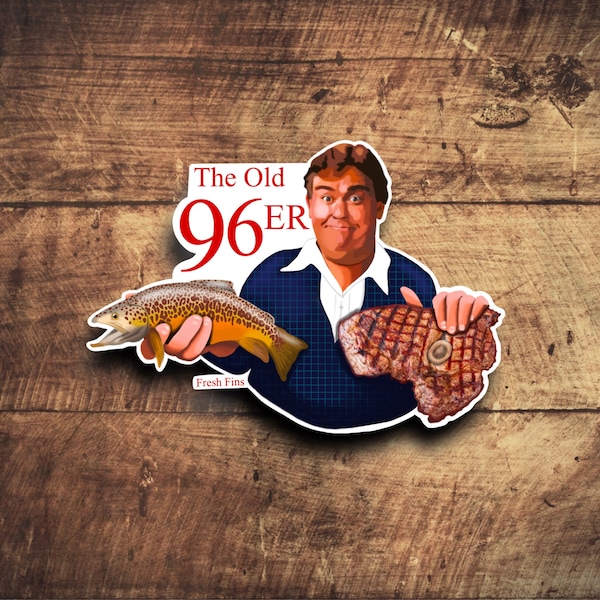 The Great Outdoors Fly Fishing Sticker, John Candy Art, Steak, Fishing Sticker, Fishing Gift, The Great Outdoors Movie, Tiger Trout