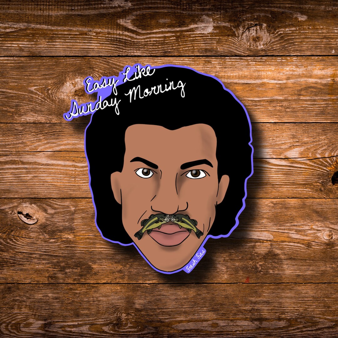 Lionel Richie Fly Fishing Sticker, Bass Fishing Decal, Fishing Art, the