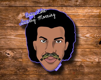 Lionel Richie Fly Fishing Sticker, Bass Fishing Decal, Fishing Art, The Commodores, Bass Art, Funk, 80’s Artists, Fishing Gift