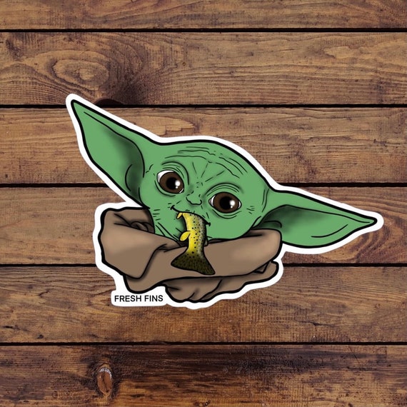 Baby Yoda Fly Fishing Sticker Fishing Sticker Star Wars Etsy