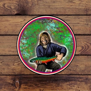 John Denver Fly Fishing Sticker | Fishing Sticker | Country | Rocky Mountains | Colorado | Trout | Dolly Varden | Fish Decal | Hippie