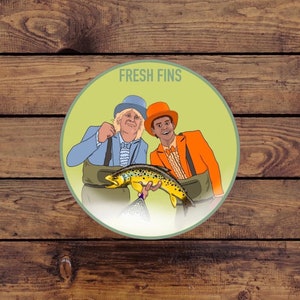 Dumb & Dumber Fly Fishing Sticker | Fishing Sticker | Fishing Gift | Jim Carey | Movie Sticker | Trout Sticker | Brown Trout | Outdoor Decal