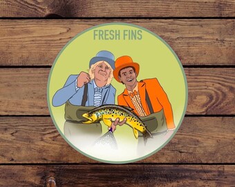 Dumb & Dumber Fly Fishing Sticker | Fishing Sticker | Fishing Gift | Jim Carey | Movie Sticker | Trout Sticker | Brown Trout | Outdoor Decal