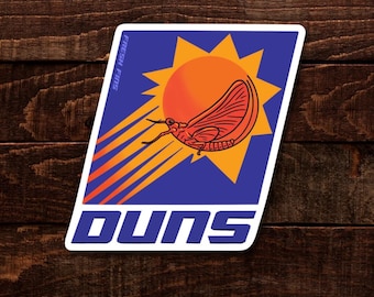 Suns Sticker, Dun, Dry Fly Fishing, Summer Fishing Decals, Bug Art, Fishing Art, Trout Fly Fishing, Fishing Gift, Trout Art