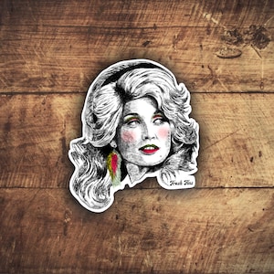 Dolly Parton Fly Fishing Sticker, Fishing Women, Streamer Fishing, Country Music Art, Country Stickers, Trout Art, Outdoors Sticker