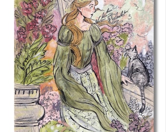 Stampa artistica fantasy del libro di fiabe del giardino della principessa