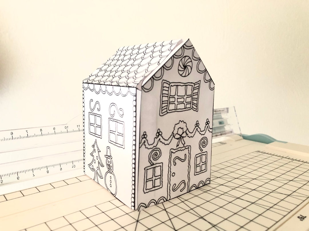 Christmas Gingerbread Coloring House - Etsy