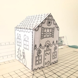 Casa para colorear de pan de jengibre de Navidad