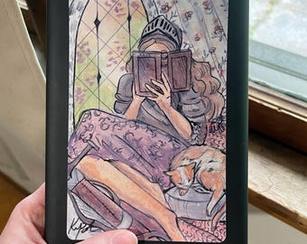 Lesedame Ritter Aufkleber in der Größe für Kindle eBook Reader