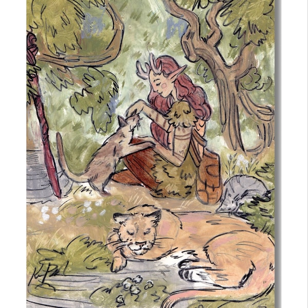 The Druid rpg class Fantasy Art print