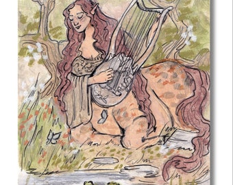 Centaur Playing Lyre Fantasy Print