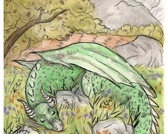 Dragon Fantasy Nursery Art PRINT