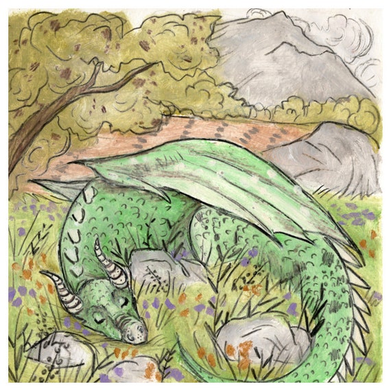 Dragon Fantasy Nursery Art PRINT