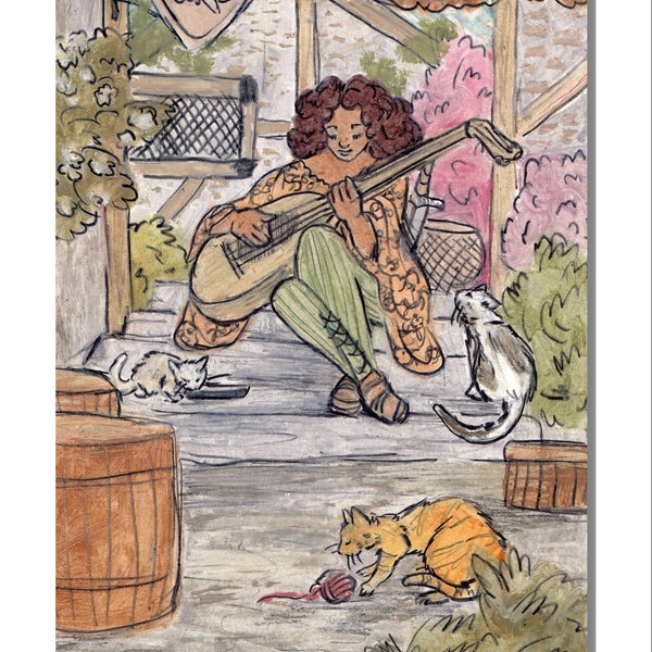 The Bard rpg class Fantasy Art print