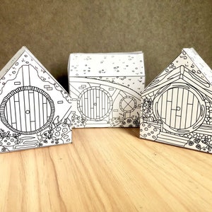 Cozy Hole Coloring Page Houses - set of 3