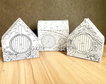 Cozy Hole Coloring Page Houses - set of 3