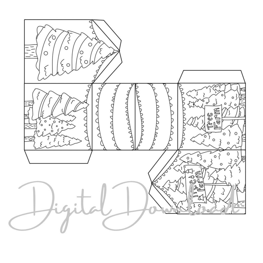 Christmas Village Coloring Page Houses - Etsy