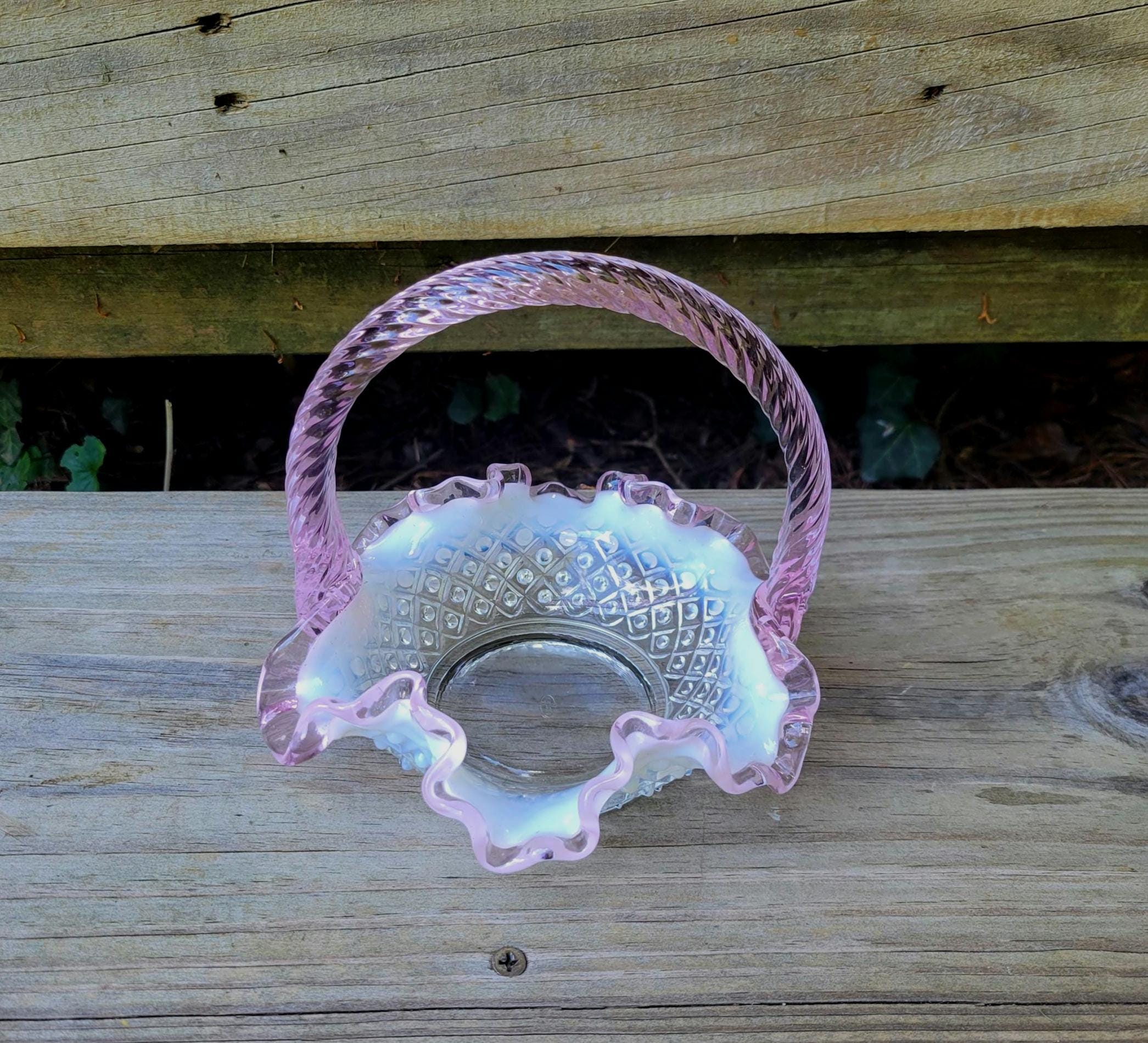 Fenton Pink Basket - Etsy