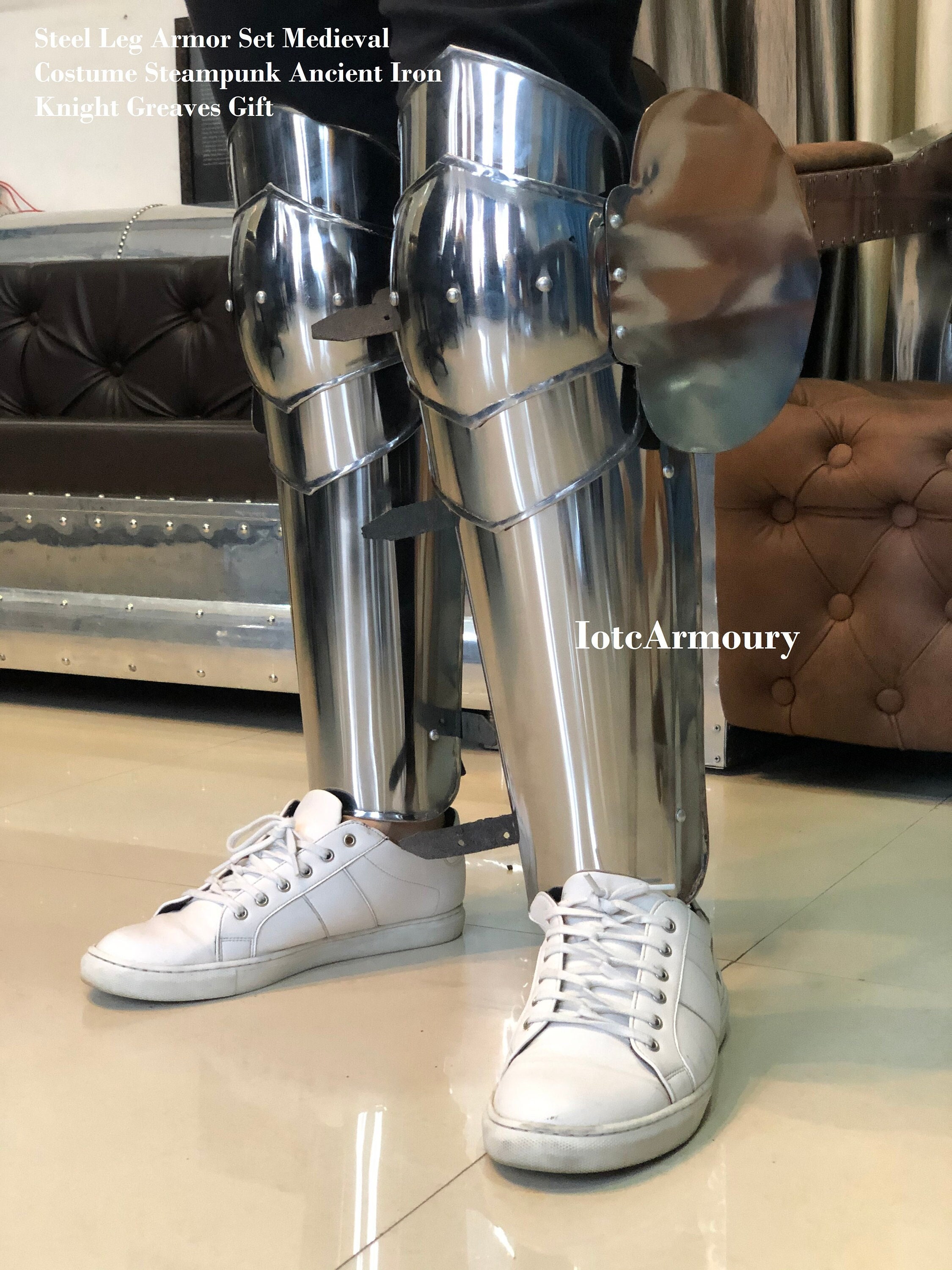 Steel Leg Armor Set Medieval Costume Steampunk Ancient Iron - Etsy