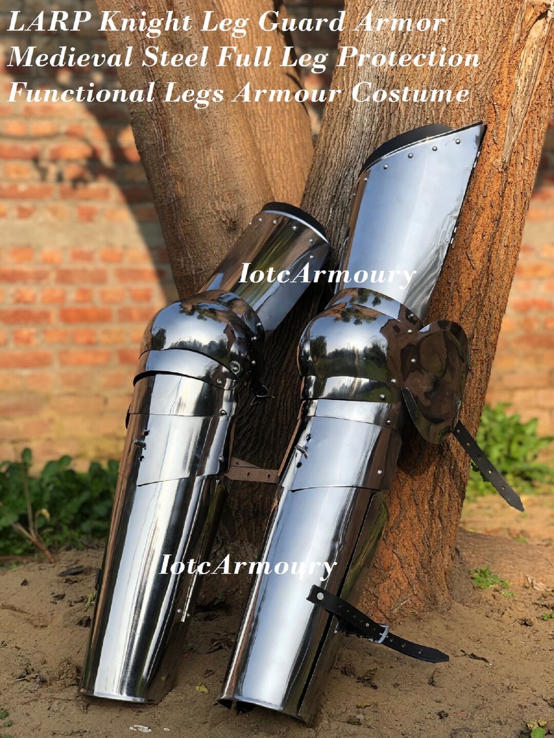 LARP Knight Leg Guard Armor Medieval Steel Full Leg Protection Etsy