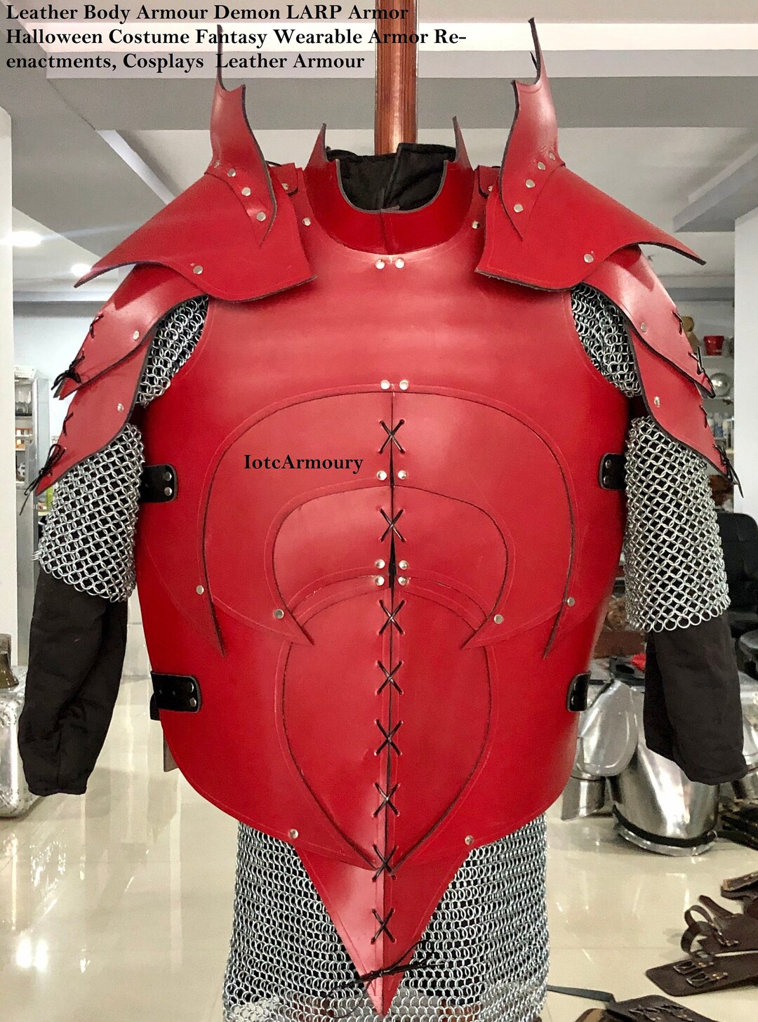 Leather Body Armour Demon LARP Armor Halloween Costume Fantasy Etsy
