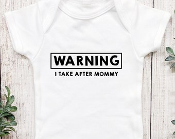 Funny Mom Onesie® Mom Onesie® Warning I Take After Mommy Onesie® Mom Life, New Mom Onesie® Cute Baby Onesie® Funny Baby Onesie®, Baby Gift