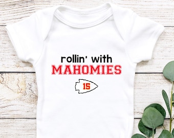 Patrick Mahomes Silhouette 1UP Sports Marketing Patrick Mahomes Kansas City Football Baby Clothes & Onesie 3-24 Months