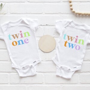 Twins Onesie®, Funny Twin Onesie®, Twin One Twin Two Onesie®, Twins Coming Home Outfit, Newborn Twins (Includes both Onesie®)