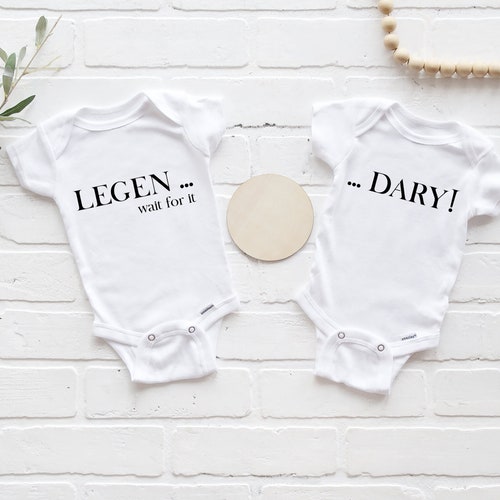 Twin Onesie®, Funny Twin Onesie®, Legendary, HIMYM Onesie® HIMYM, Twin Pregnancy Announcement, Baby Shower Gift (Includes both Onesie®)
