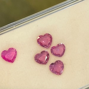 Natural Pink Sapphire Heart Gemstone For Jewellery For Her Gift Of Gemstone Jewellery Of Sapphire Heart Shape Jewellery