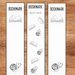 Printable Bookmark Display Card | Bookmark Holder Template PDF + SVG | Crochet & Knit Bookmark Tag | Craft Fair Display | Market Prep Tool