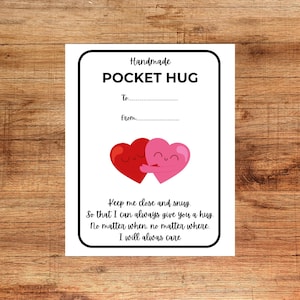 Afdrukbare pockethug tag-steunkaart -- labeltag displaykaart/inlegsel voor handgemaakte gehaakte pocket knuffel/marktvoorbereidingstool/directe download