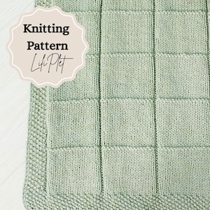 Baby Blanket KNITTING PATTERN Easy/2 Sizes Worsted Yarn/Baby Blanket/Throw Afghan Knitting Tutorial DIY/Instant Download