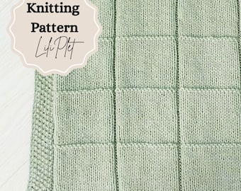 Easy Modern Baby Blanket Knitting Pattern – Worsted Yarn - PDF Instant Download