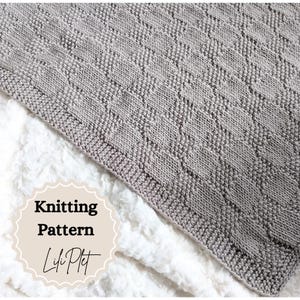 Beginner Blanket KNITTING PATTERN PDF 3 Sizes/Worsted Yarn